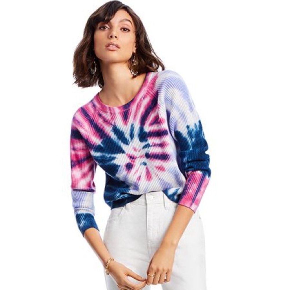 LINI WOMENS HAILEY TIE-DYE RIBBED KNIT SWEATER